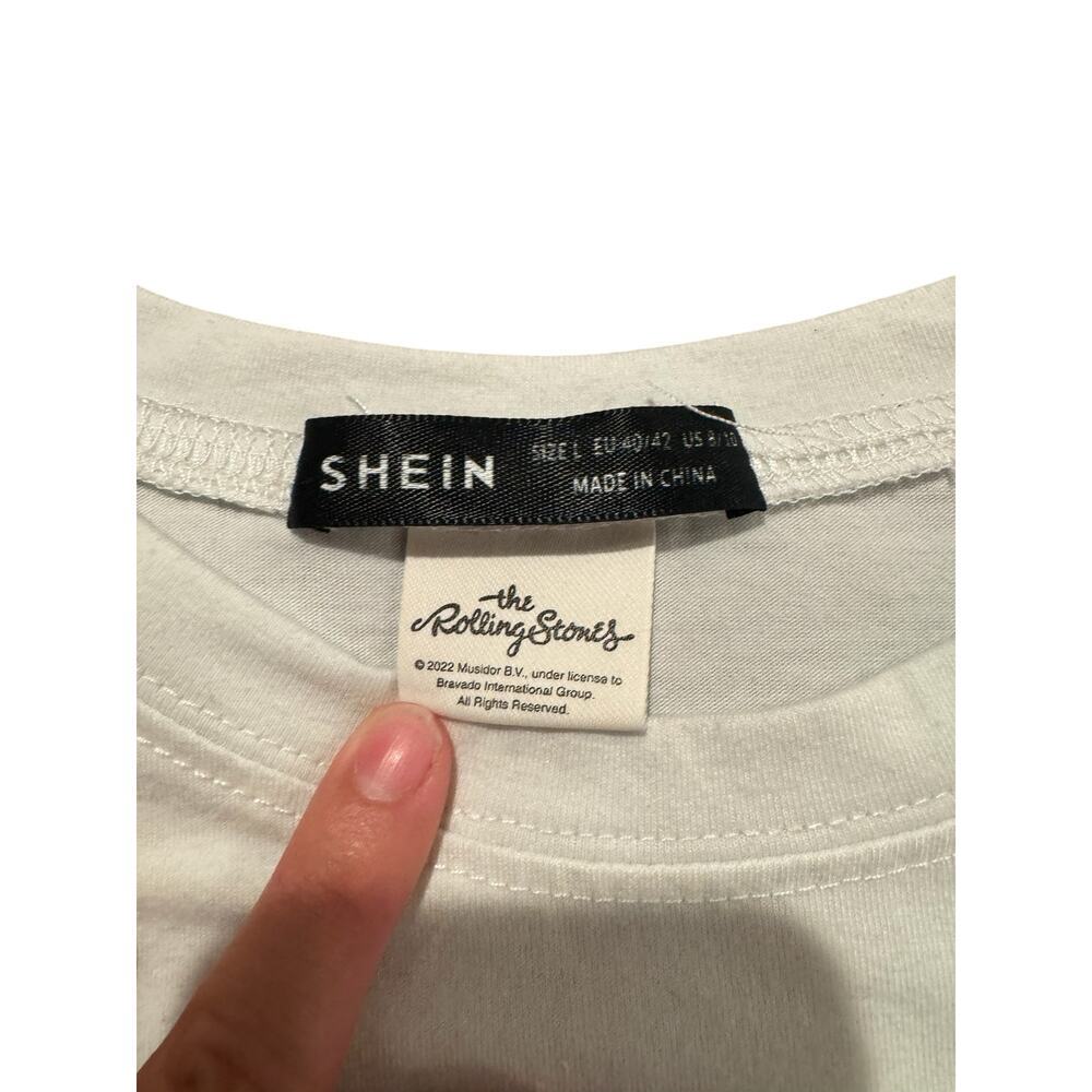 SHEIN Rolling Stones Graphic Tee Size L White Band T-Shirt Some Girls Tour 2022 - Picture 4 of 5